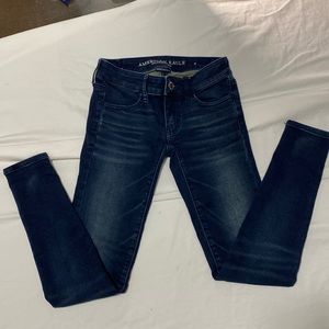 American Eagle Outfitters super low jeggings Size 00 short Jean superstretch X